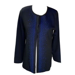 EXCLUSIVELY MISOOK Black Blue Cardigan Jacket XS.